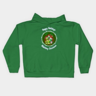 Hoppy Holidays: Frogs in Festive Hats Kids Hoodie